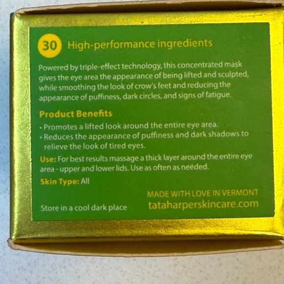 Tata Harper Boosted Contouring Eye Mask Mini 3.3g NEW Luxury Skincare - Picture 7 of 8